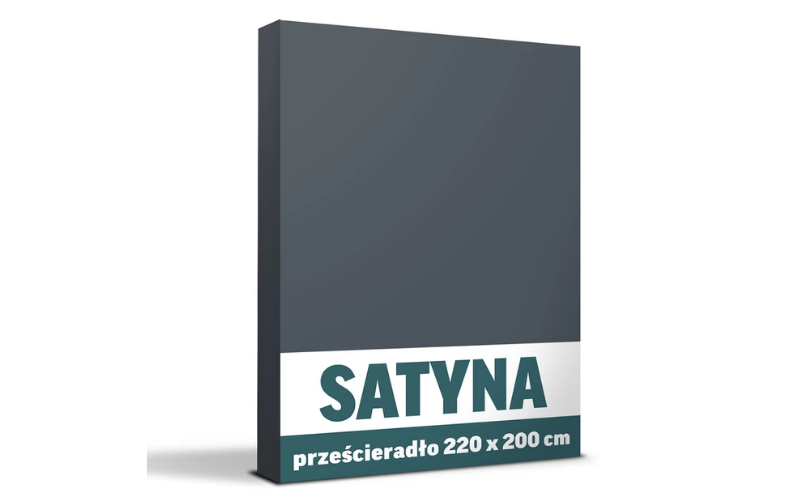 Prześcieradło 220x200 cm SATYNA BAWEŁNA - CIEMNY SZARY