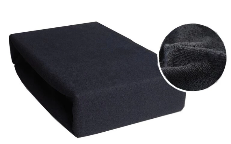 Prześcieradło FROTTE 220x200cm Z GUMKĄ - CZARNE