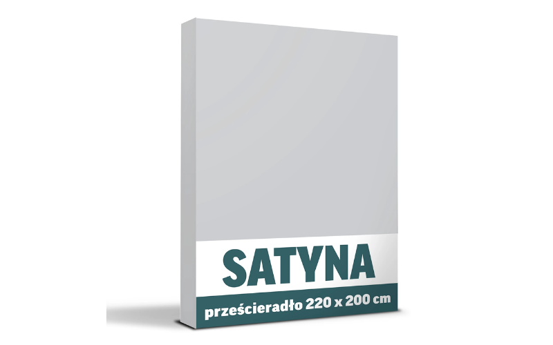 Prześcieradło 220x200 cm SATYNA BAWEŁNA - JASNY SZARY