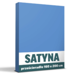 Prześcieradło 160x200 cm SATYNA BAWEŁNA - NIEBIESKI