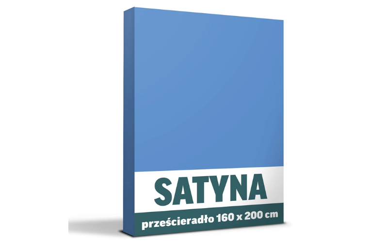 Prześcieradło 160x200 cm SATYNA BAWEŁNA - NIEBIESKI